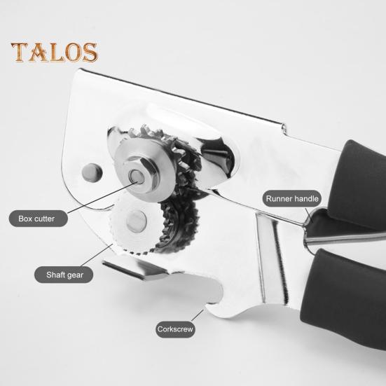 Manueller Dosenöffner, Edelstahl, Handkurbel, Flaschenöffner, robuste, seniorenfreundliche Küchenhelfer