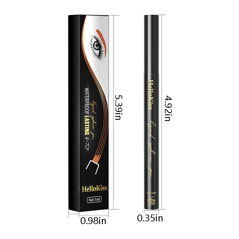 Čtyřbodová tekutá tužka na obočí voděodolná, zadržující make-up a neštípaná tužka na obočí