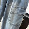 Women's Plus Size Elastic Waist Denim Harem Cropped Pants