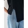 Zhaojun Damen Lyocell Tencel Rundhals Kurzarm Strickoberteil