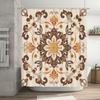 Vintage Floral Printed Shower Curtain Set Bathroom Decor Waterproof Fabric Decoration Home Decorate