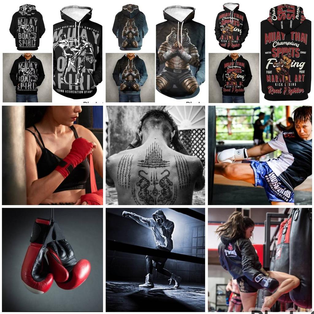 Sweatshirt MMA Boxing Kickboxing Muay Thai UFC Jacket Hoodies Suit Long Sleeve Unisex Men Women Tracksuits Workout Print Training