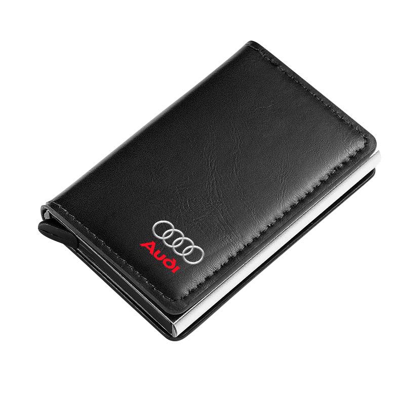1Pcs ID Credit Card Holder Mini RFID Wallet Automatic Pop up Bank Card Case For Audi C7 C6 C5 B5 B6 B7 B8 B9 D3 Q3 Q5 Q7 TT A1 A3 A4 A5