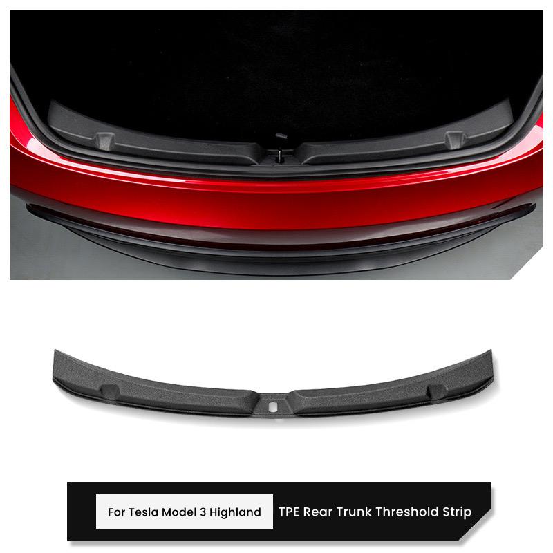 For Tesla Model 3 Highland Rear Trunk Threshold Protector Strip TPE Rear Cargo Bumper Sill Cover 2025 Model 3 Trunk Inner Guard