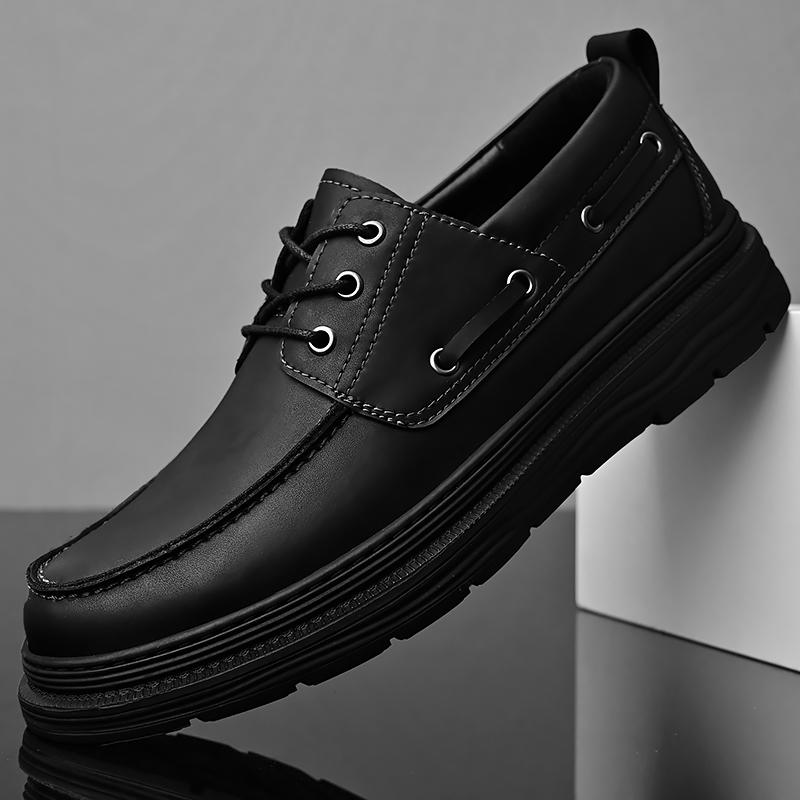 Elegant Men Social Casual Shoes Thick Bottom Loafers For Men Driving Moccasins Comfortable Lace Up Wedding Shoes Big Size 38-46