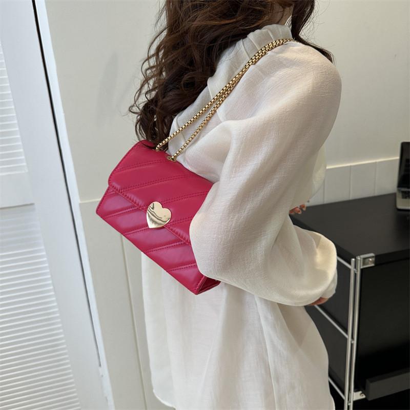 Stilvolle gesteppte PU-Handtasche für Damen in Schwarz, Khaki, Pink und Weiß. Perfekt für den lässigen Chic.