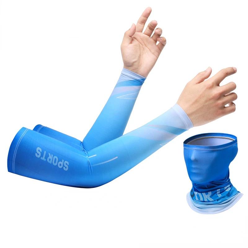 New Ice Silk Sleeve Sunscreen Cuff UV Sun Protection Arm Sleeves  Anti-Slip Men Women Long Gloves Outdoor Cool Sport Cycling