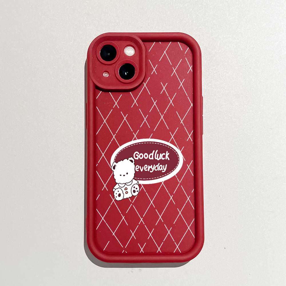 Soft Silicone Square Ladders Cartoon Pattern Full Cover Camera Protection Shockproof Case for iPhone Infinix Tecno Vivo