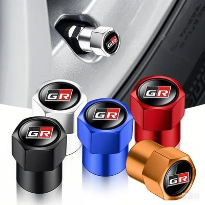 4Pcs Car Tire Valve Caps Metal Stem Air Cover Accessories For GR Sport Gazoo Rav4 Yaris Wheel 86 Corolla Hilux Racing CHR WD6