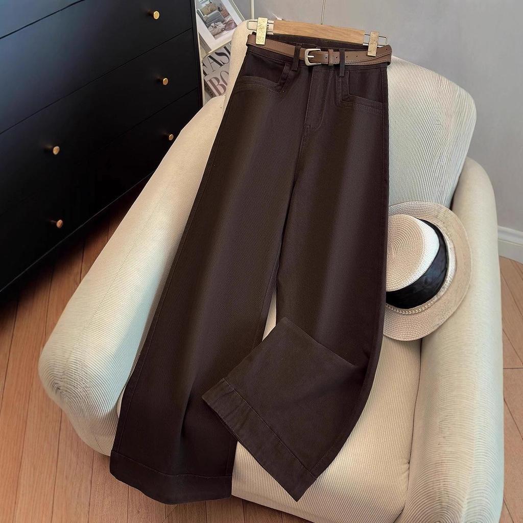 Women's 2026 High-Waisted Stylish Slimming Pants - Versatile Narrow, Wide, or Straight-Leg for Spring/Autumn