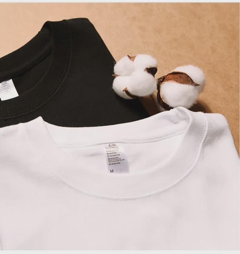 T-shirt à manches courtes en coton épais pour femme, couleur unie