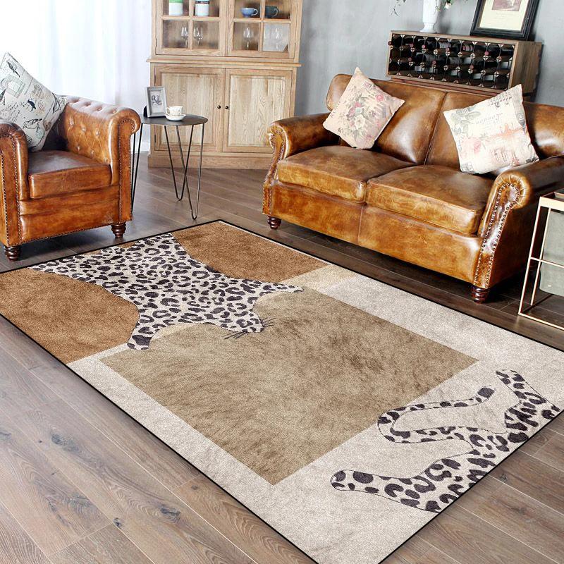 

Modern 3D Faux Animal Skin Area Rug Non-Slip Soft Carpet for Living Room Bedroom Bedside Floor Mat Home Decor 80x120cm