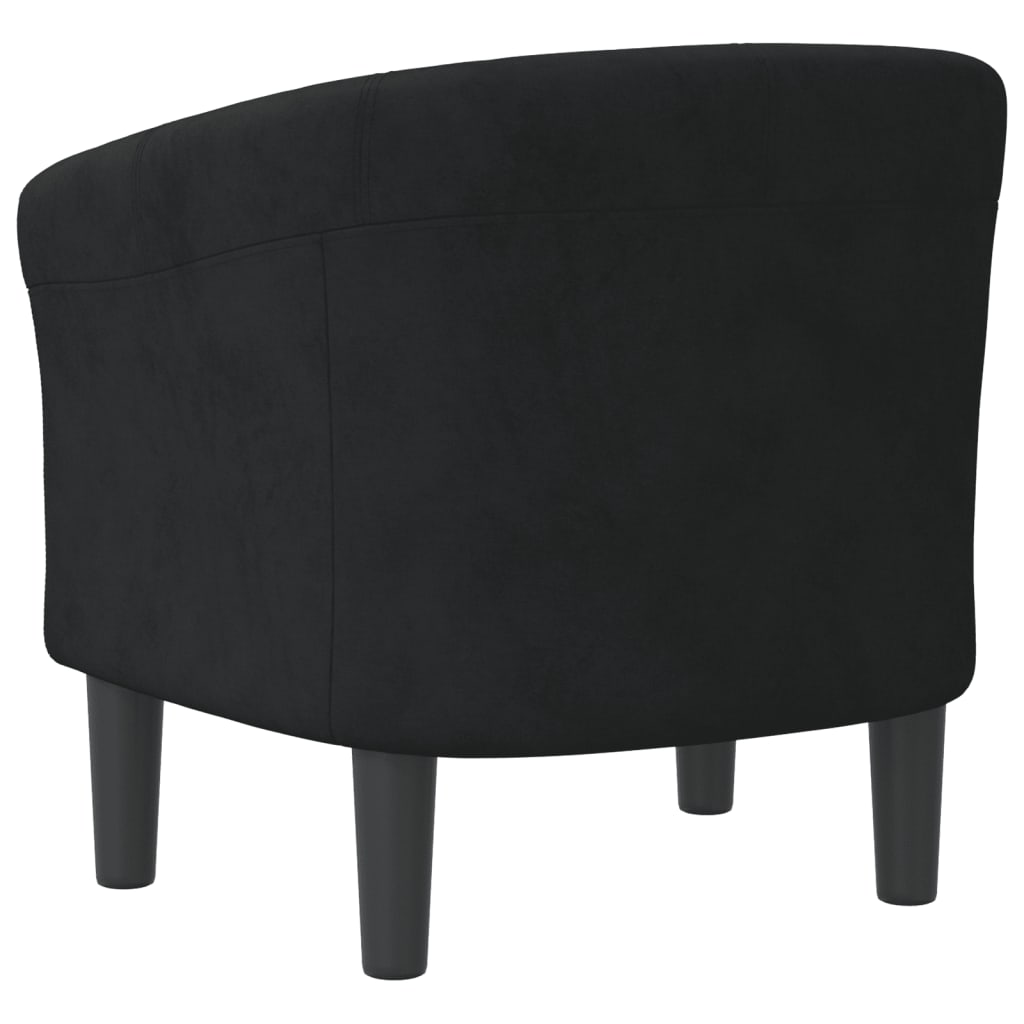 Vidaxl Club Armchair, Black, Upholstered In Velvet