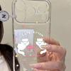 Cute polka dot bow cat suitable for Apple 17Promax mobile phone case IP16/15Pro transparent space case