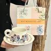 Vintage Oil Painting Watercolor Ceramic Coffee Cup and Saucer Set Afternoon Tea Mug Premium Sense Souvenir Gift Box