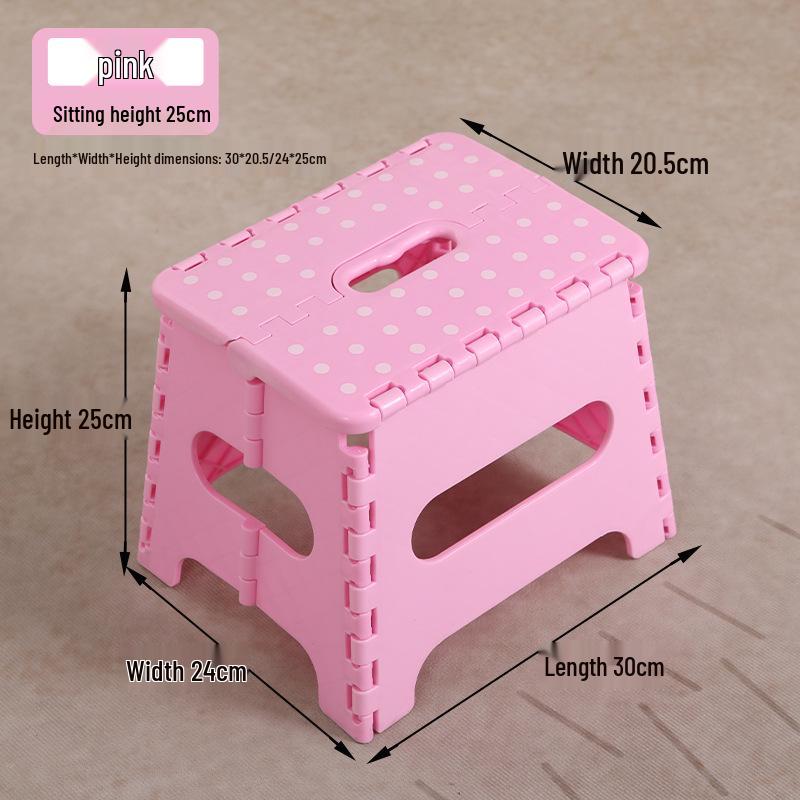 Portable Folding Cartoon Stool for Children & Adults - Durable Plastic Shoe Changing Seat