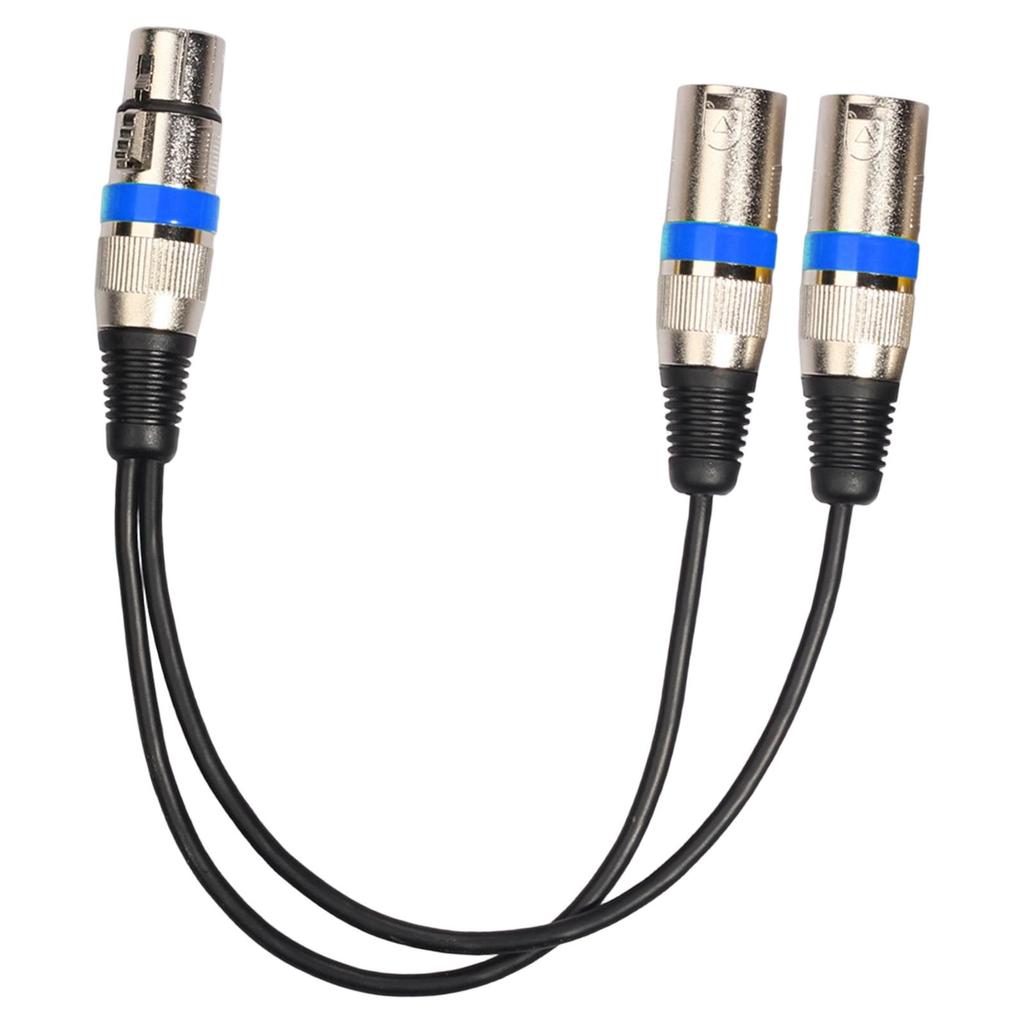 Heavy Duty Flexible 30cm Audio Adaptor 1 Female to 2 Male 3 Pin Patch Y Cable for Mixer Equelizer