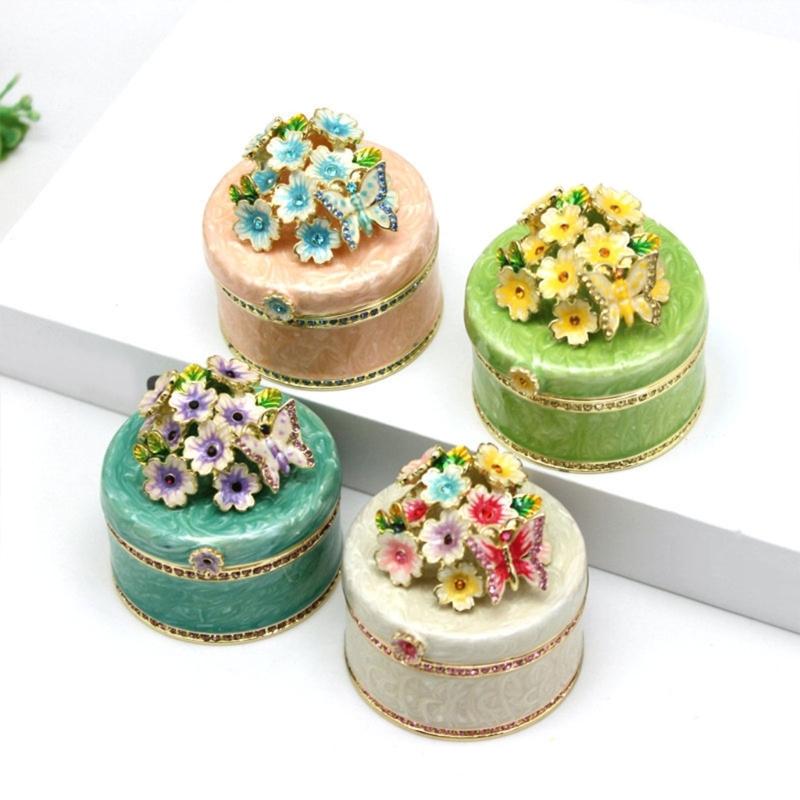 Butterfly and Flower Jewelry Storage Box Multifunctional Organizer for Earrings Bracelets Necklaces Accessories Holder