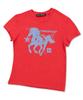 Damiswi Horse Graphic Pastel Slim T-Shirt_Red