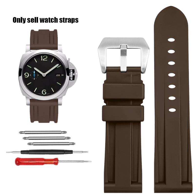 Für Panerai Lumino PAM01312 PAM441 359 111 Armband Dickes Meer Wasserdicht Herren Silikon Uhrenarmband 22 24mm 26mm Gummi Uhrenarmband
