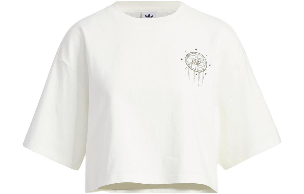 Women's Adidas Originals TOC T-Shirts Women's Jade White Crew Neck Moderate
