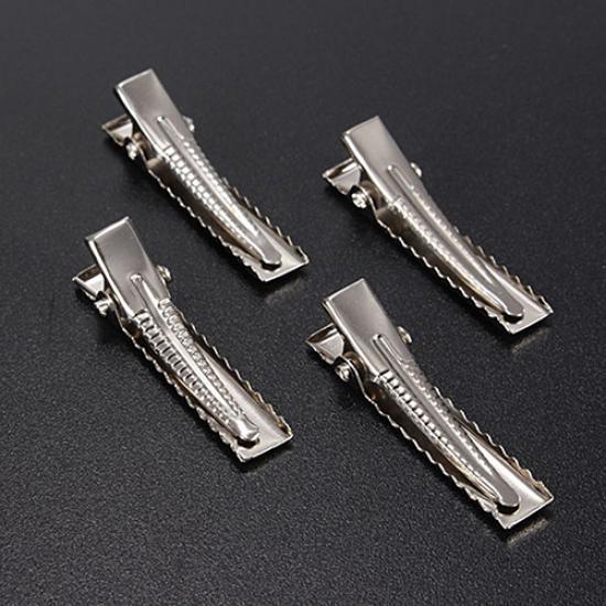 50Pcs Modish Flat Single Prong Alligator Clips DIY Barrette Teeth Hair Clips