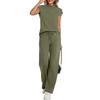 Fashion Women's Round Neck Short Sleeved Pants Fashion Casual Suit