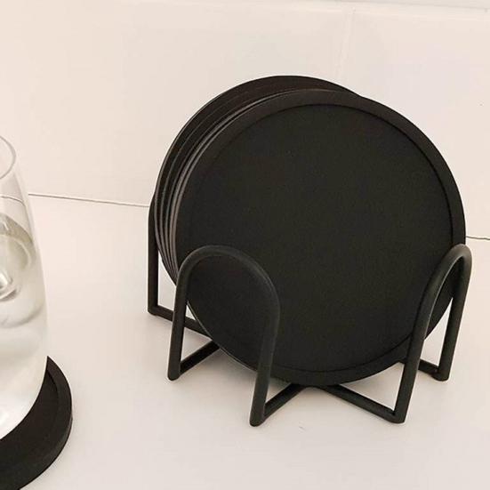 Coaster Holder Rust-proof Hollow Round Square Coaster Storage Iron Rack for Home
