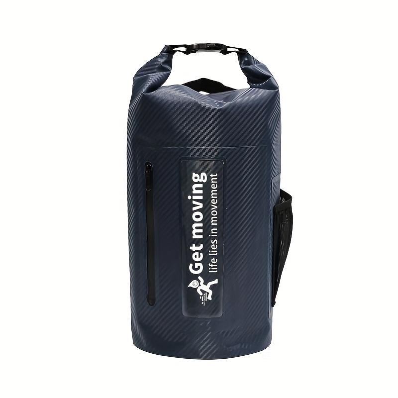 Carbon Fiber Double Shoulder Guard Bucket Carbon Fiber Embossed Material Bucket Bag Fashionable Dry Bag Swimming Bag Camping Bag 10L темно-синий