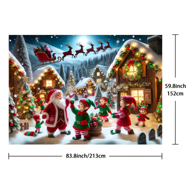 Santa Claus Village Christmas photography background holiday theme suitable for studio shooting