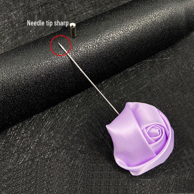 Handmade Multi-Color Rose Fabric Brooch Pin for Men's Suits - Korean Style Accessories