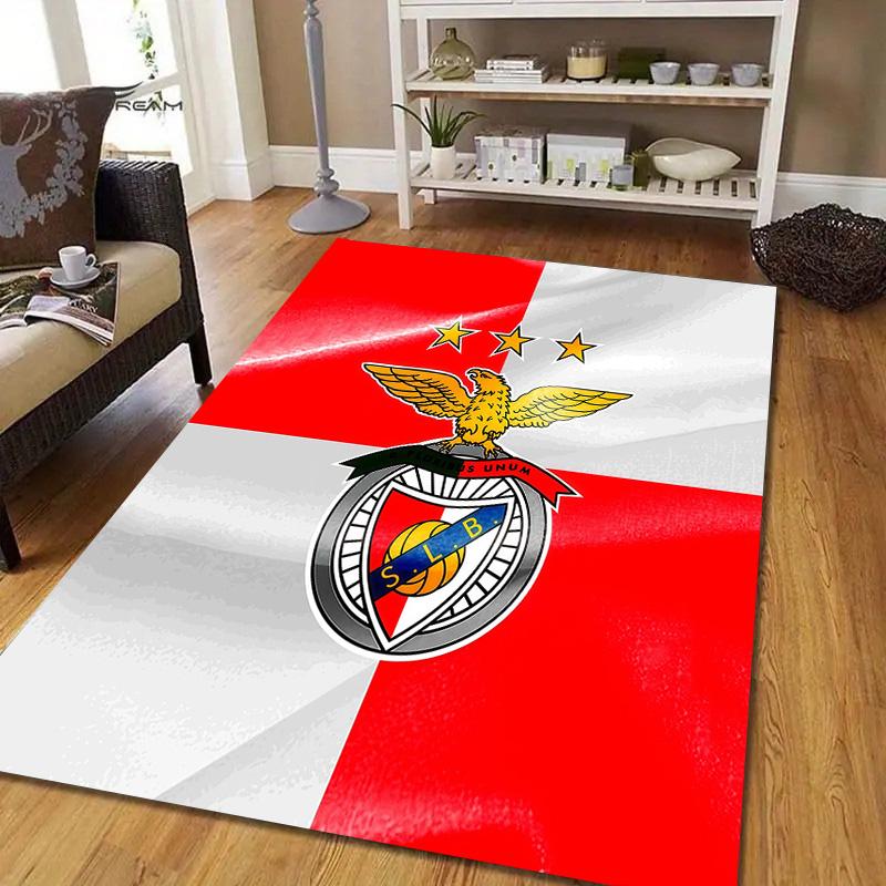 Sport Lisboa e Benfica2 Flannel Pattern Square Carpet,Area Rug,Carpet Rug for Living Room Bedroom Sofa Playroom Decor,Non-slip Floor Mat