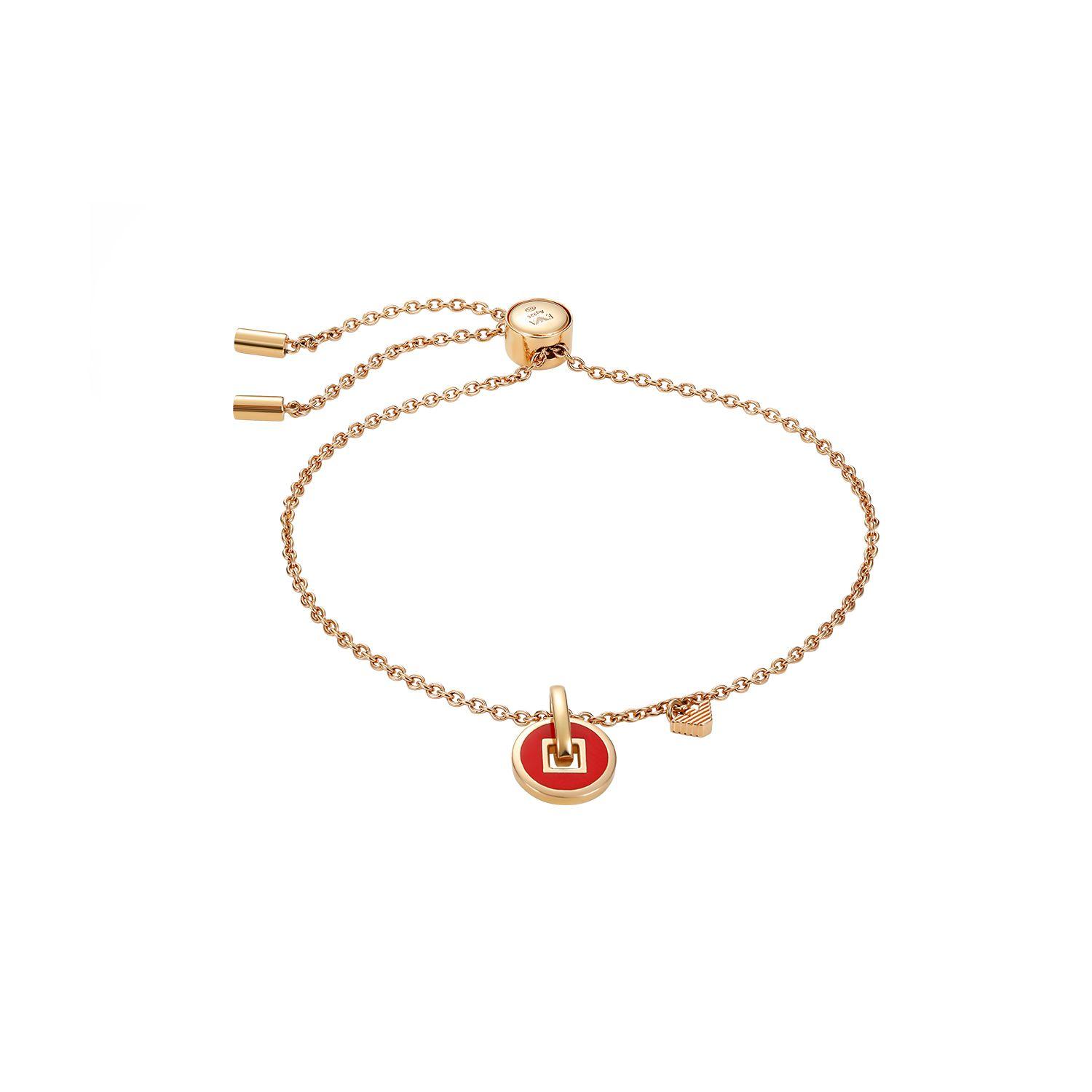 

Emporio Armani Red Coin 925 Silver Bracelet Women bracelet Rose-Gold EG3542221 Basic Packaging-Box