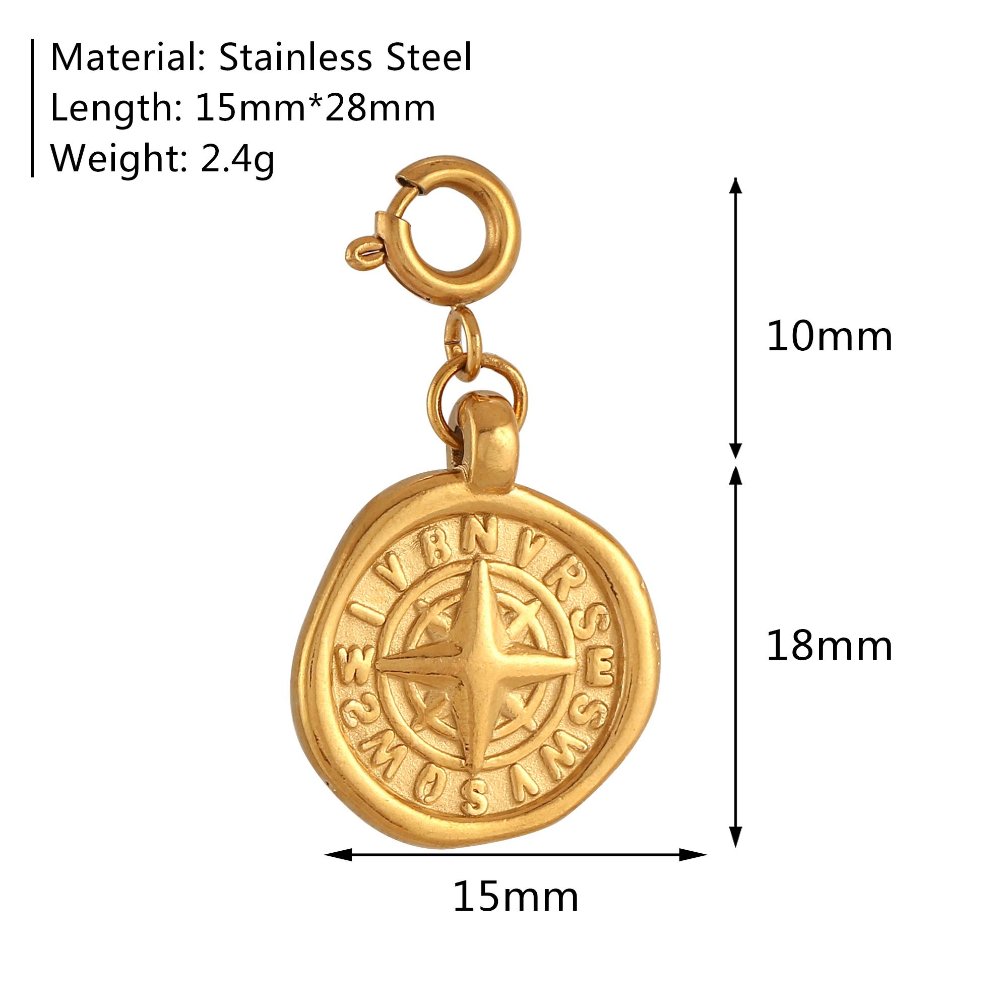 

Stainless Steel Sun/Tulip Flower/Padlock/Luckly Clover Charms Fadeless Gold Color PVD Plated Necklace Pendant DIY Jewelry Making