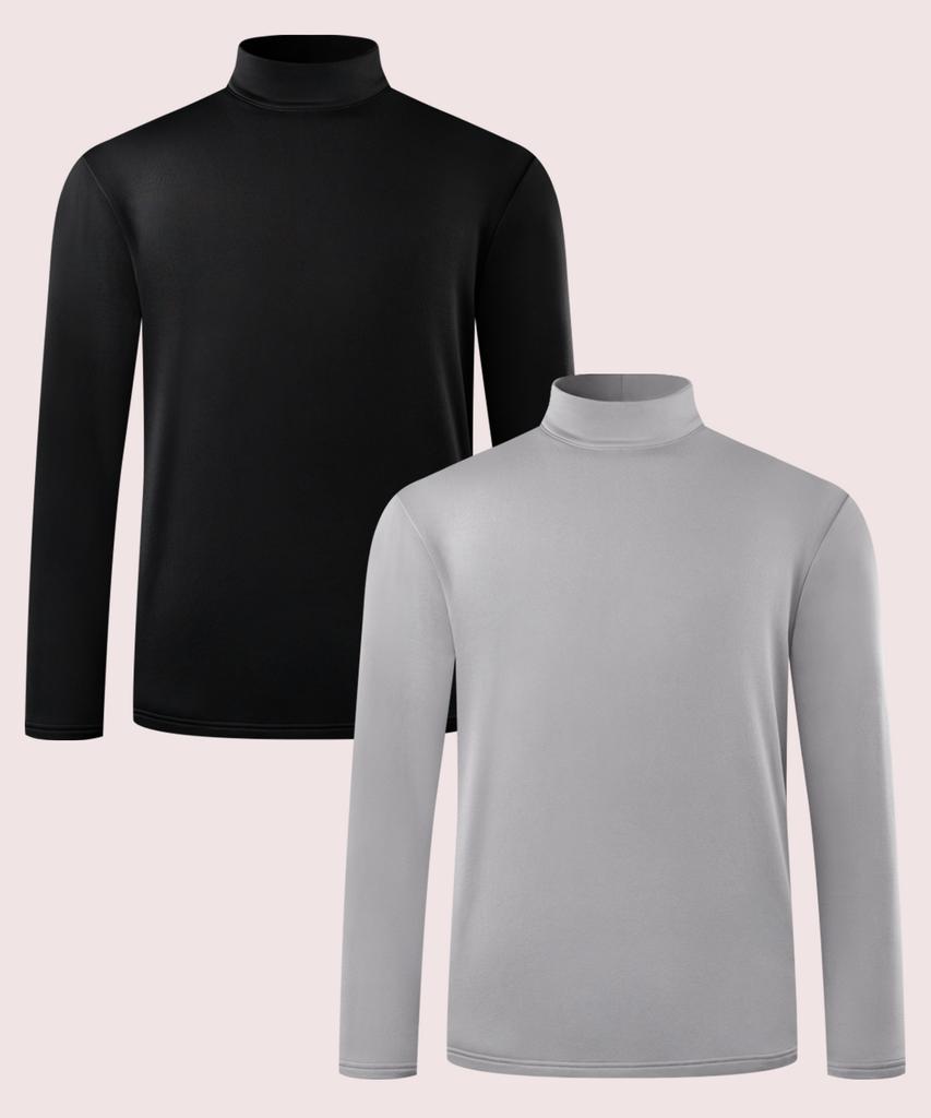 ARMEDES [2Pack] Men'S Brushed Regular Fit Turtleneck T-Shirt Ar-43 (3 Colors)