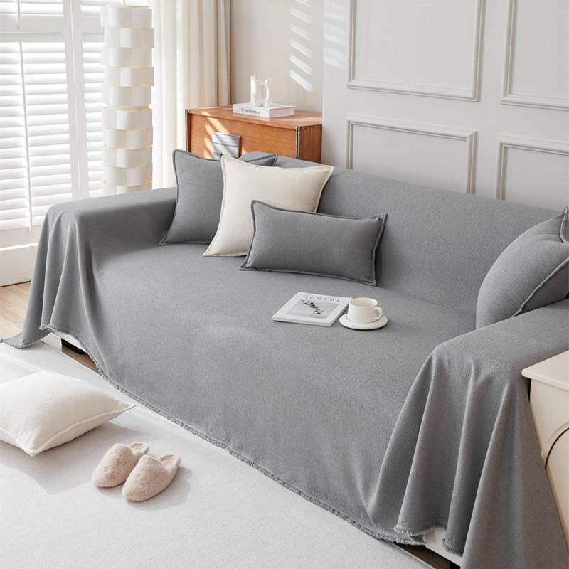 1pcs Solid color Sofa Cover Simple Anti-cat Scratch Solid Color Cushion Home Living Room Seat Dustproof Blanket