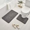Pebble Coral Fleece Bathroom Mat Set - Water-Absorbent & Non-Slip (2-Piece)