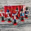 6pcs/set Colorful Nutcracker Puppet Painted Nutcracker Doll  Christmas Ornaments
