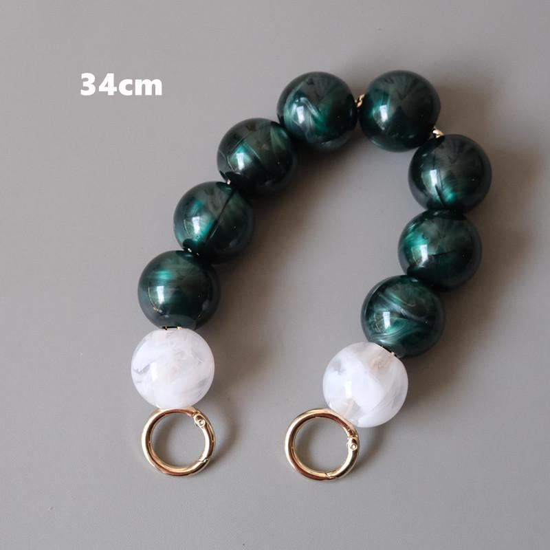 Nuovo accessorio per borsa da donna Parte in resina acrilica bianca verde Bracciale con perline artigianali di lusso Cerchietto per maniglia per borsa di ricambio per donna