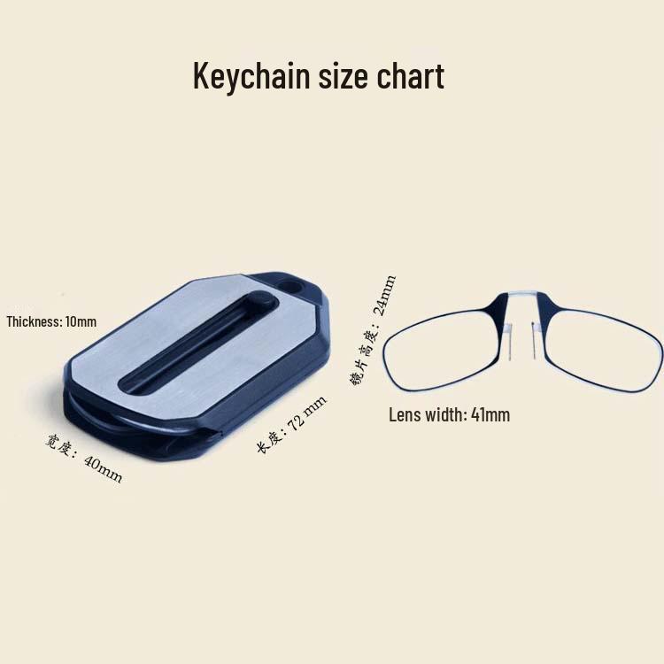 Compact Keychain Clip-on Reading Glasses for Seniors