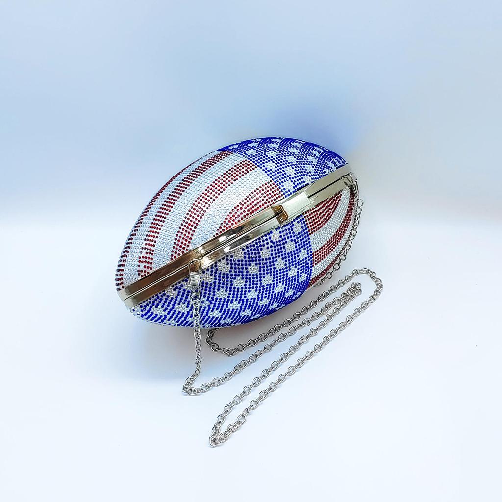 High-End Rhinestone-Embellished Women's Evening Rugby Bag for Banquets, Parties, and Weddings