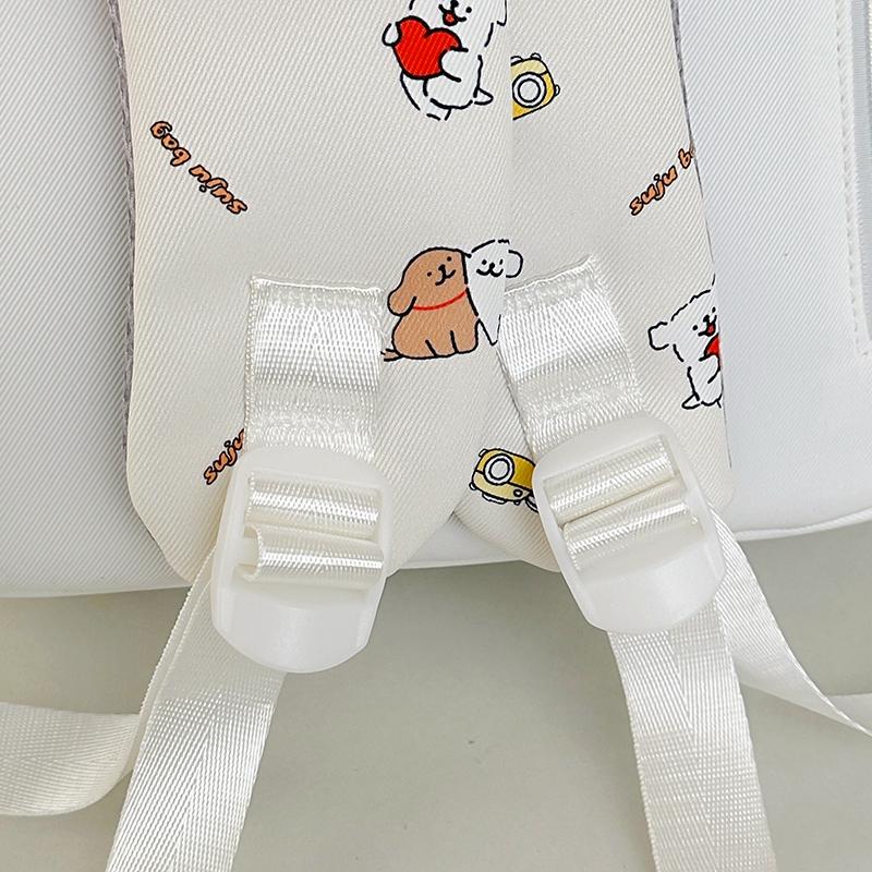 Cartoon Puppy Printed Backpack Junior High School Student Schoolbag Large Capacity Backpack