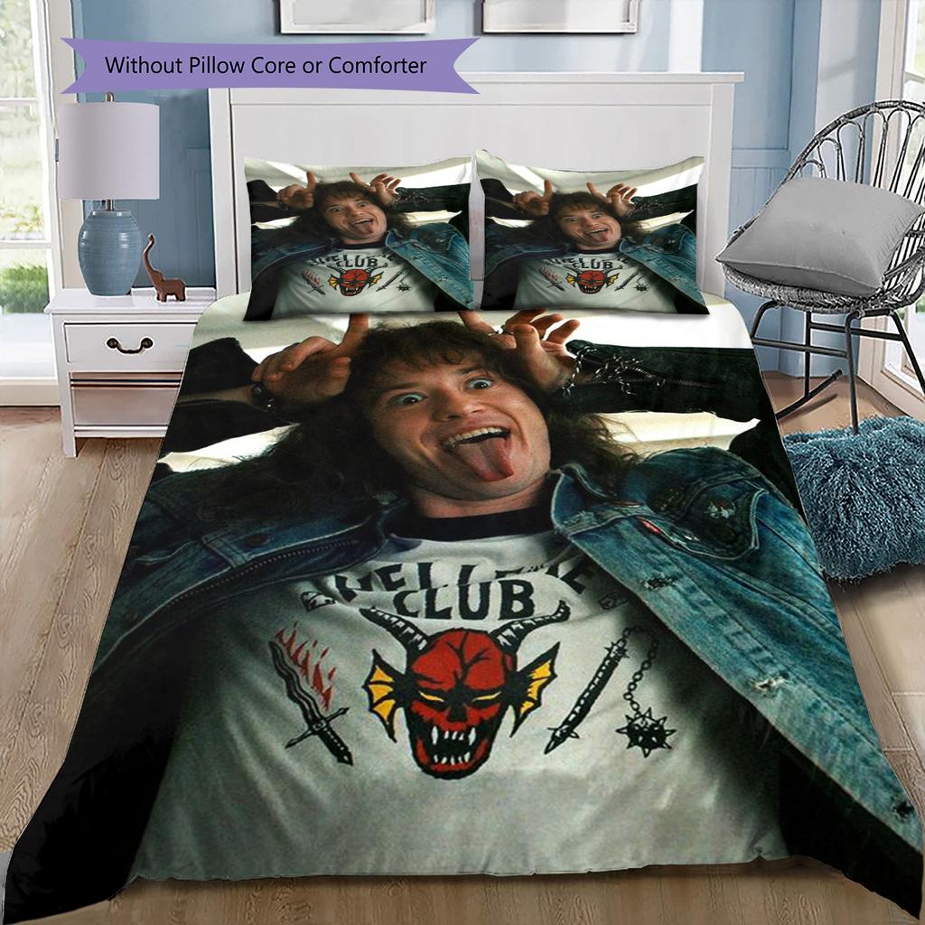 Cartoon Pattern Bedding Quilt Set Quilt Cover Pillowcase Home Decoration Birthday Gift (1 * Duvet Cover + 2 * Pillowcase, Without Core)