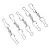20Pcs Silver/Black Windsock Clips 360 Degree Rotation 70mm Length Stainless Steel Wind Chime Hooks Smooth Spinning