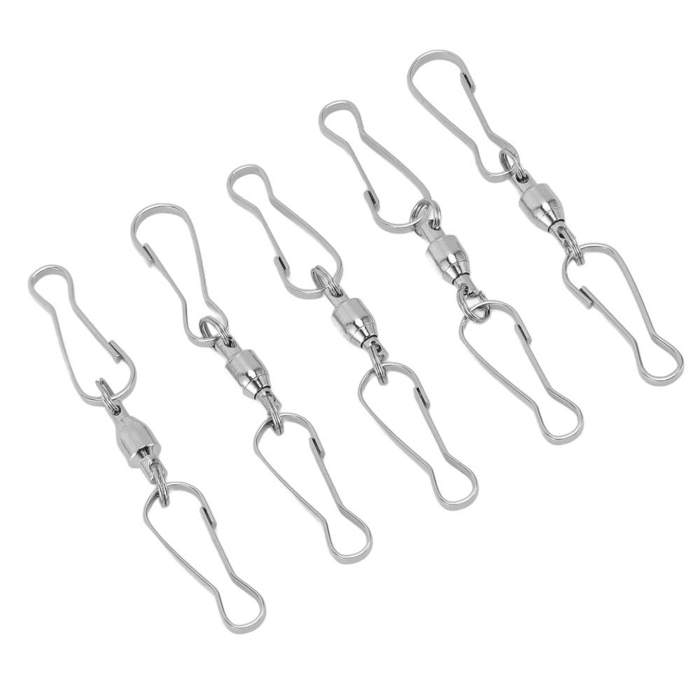 20Pcs Silver/Black Windsock Clips 360 Degree Rotation 70mm Length Stainless Steel Wind Chime Hooks Smooth Spinning