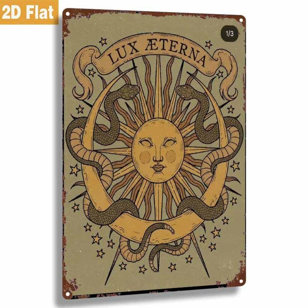 Vintage Sun Moon Boho Metal Wall Art 20x30cm Home Decor Tin Sign