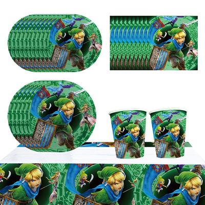 The Legend of Zelda Party Tableware Include Banner Tablecloth Plates and Napkins