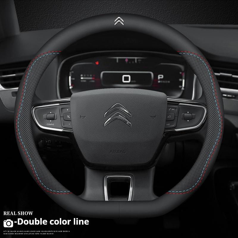 Leather Car Steering Wheel Cover Citroen DS3 C2 C3 C4 C5 C6 ELYSEE VTS Xsara C-Crosser Berlingo Jumpy AIRCROSS C3-XR Accessories anc123