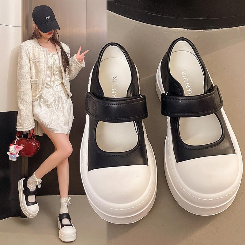 

Модная Новая Униформа Холщовые Туфли Женские Гонконгский Вкус Нишевые Ретро Обувь с Большой Головой Студенческий Стиль Студенческие Женские Туфли 35 чёрный