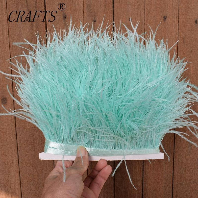 FeatherHigh quality fluffy ostrich feather trimming cloth sideband 5M 10M long DIY clothing accessories decorative accessories 8-11cm